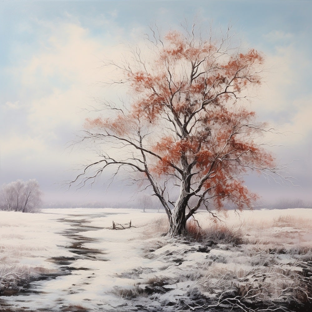 peinture d'arbre hiver