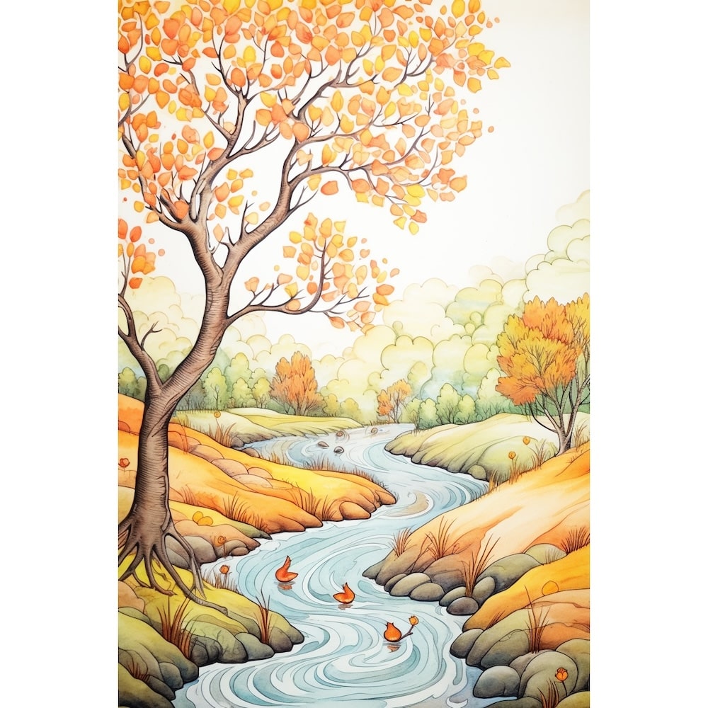 Peinture Automne Maternelle, art mural décoration nature