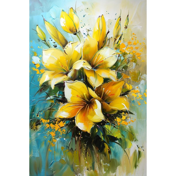peinture de fleurs en acrylique