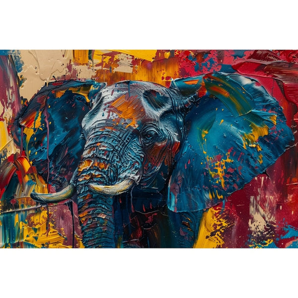 Peinture Éléphant Abstrait, art mural décoration nature