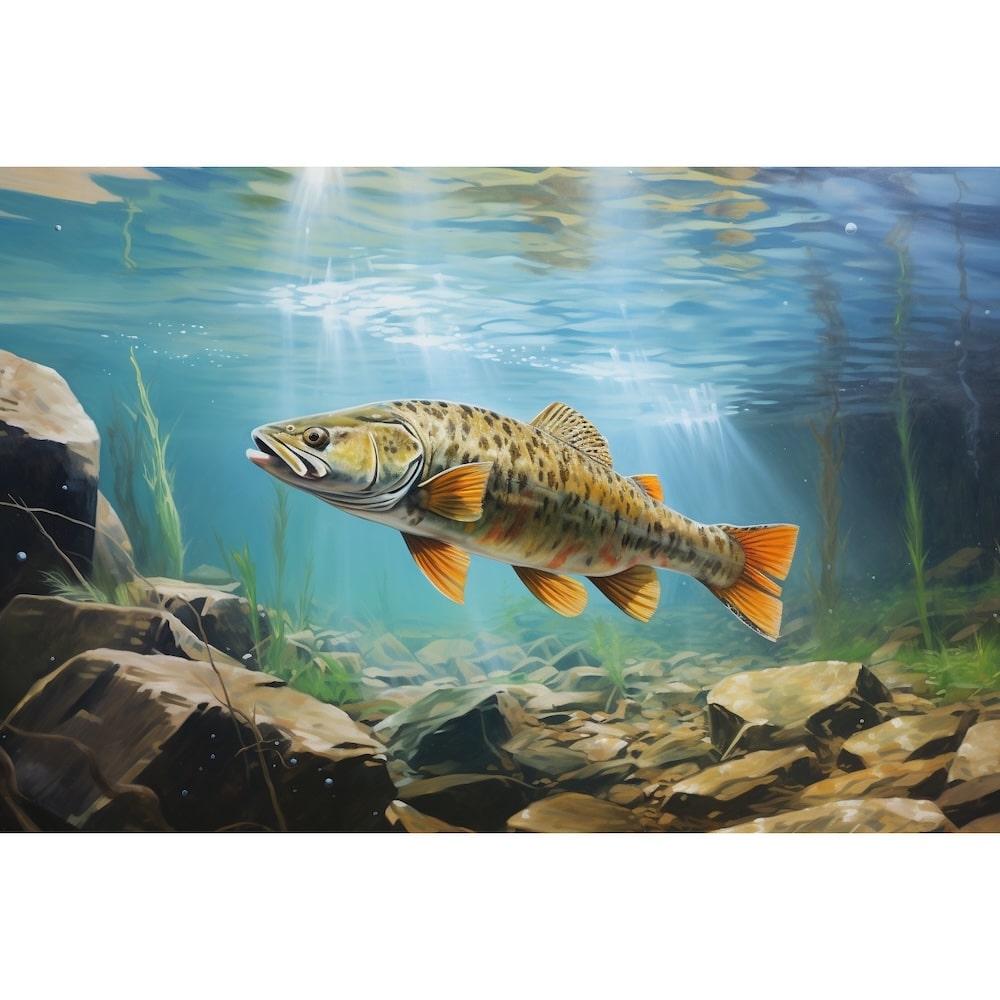 peinture de poisson sur bois