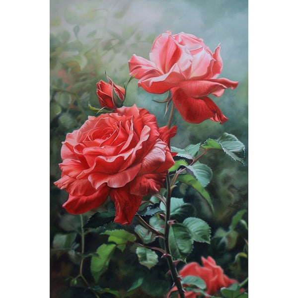 Peinture de Roses À l'Huile, art mural décoration nature
