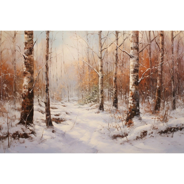 Peinture Forêt Hiver, art mural décoration nature