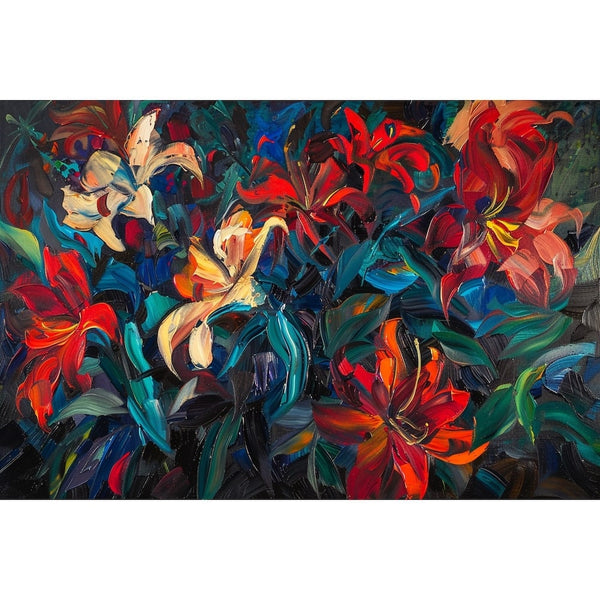 peinture huile fleurs moderne