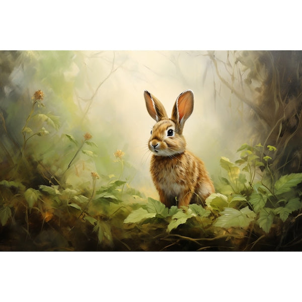Peinture Acrylique Lapin, art mural décoration nature
