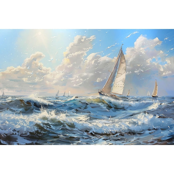 Peinture de Mer et Bateaux, art mural décoration nature
