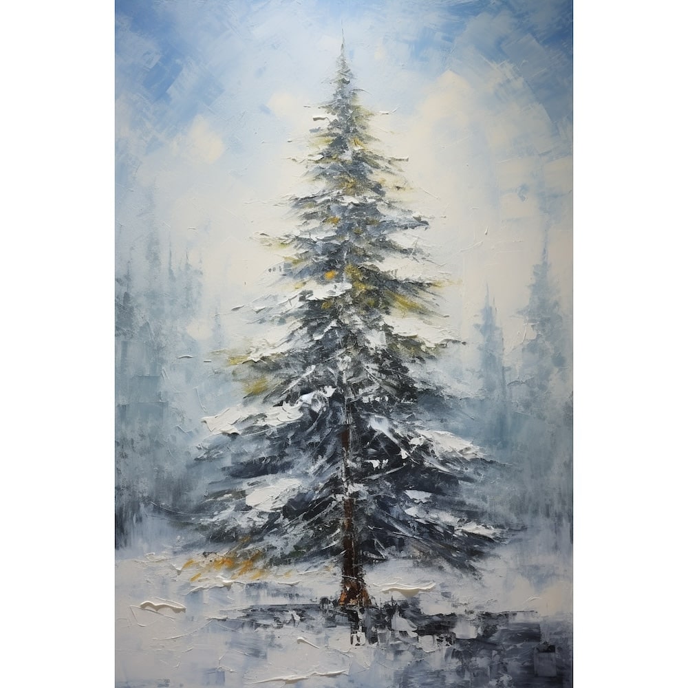 peinture neige sur sapin