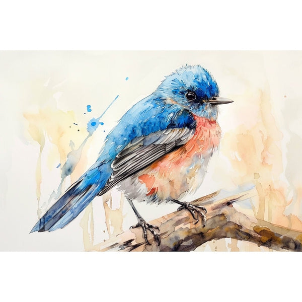 Peinture Aquarelle Oiseau, art mural décoration nature, vue 2