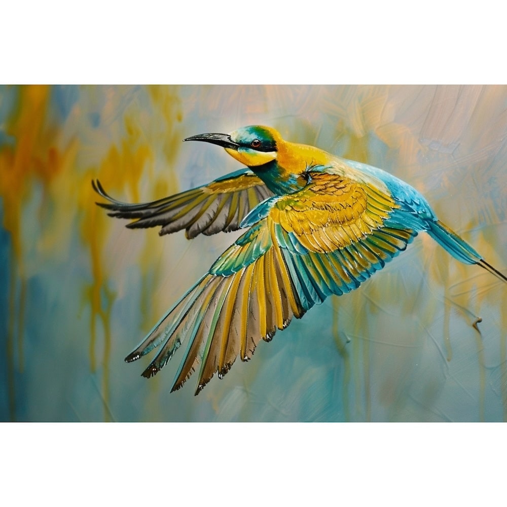 Peinture Acrylique Oiseaux, art mural décoration nature, vue 2