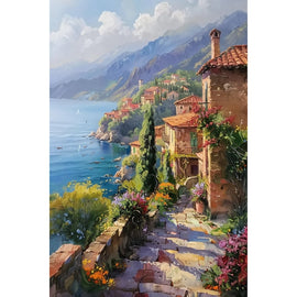Peinture Paysage Côte D'Azur, art mural décoration nature