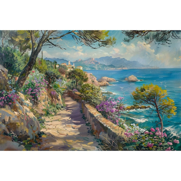 Peinture Côte Ensoleillée, art mural décoration nature