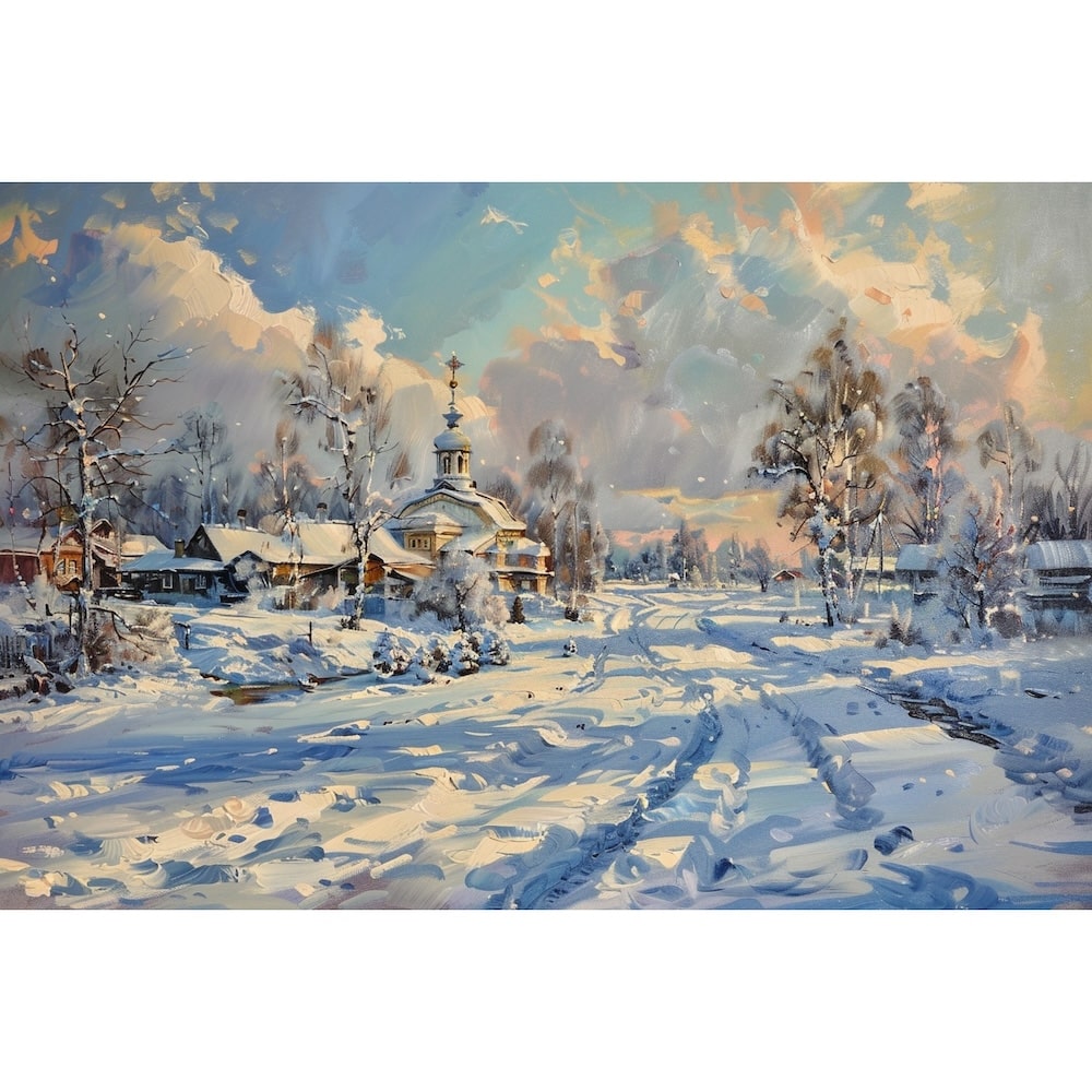 Peinture Russe Paysage, art mural décoration nature