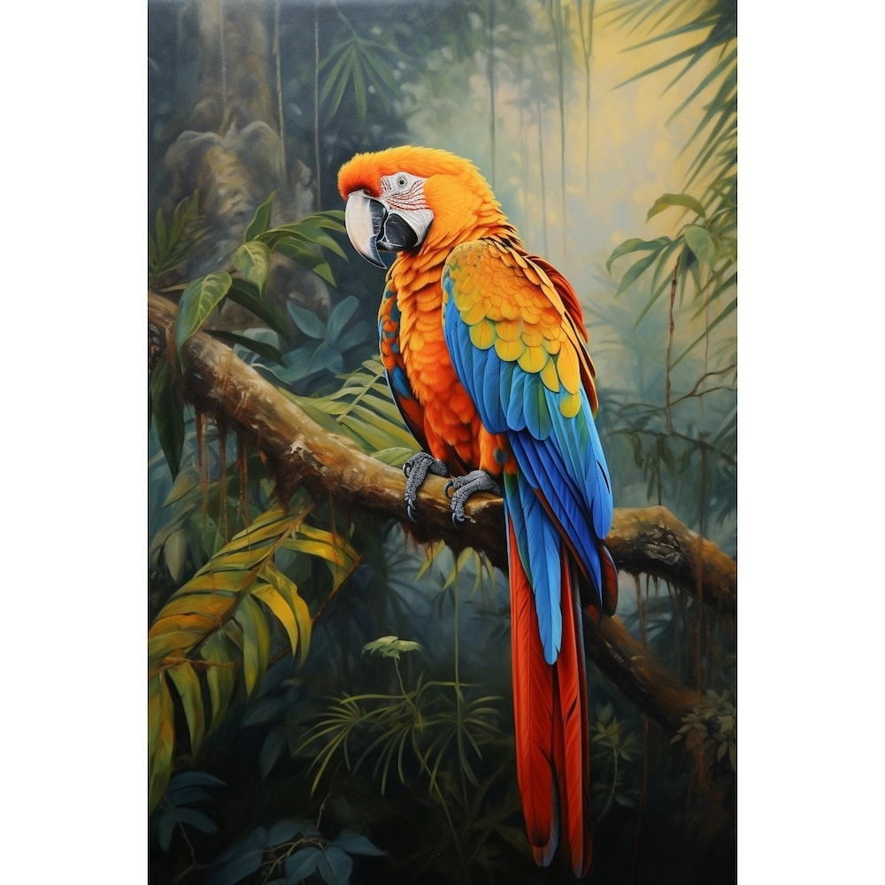 peinture perroquet couleur