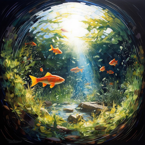 Oeil de Poisson Peinture, art mural décoration nature