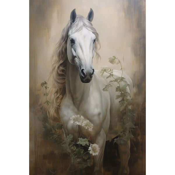Portrait Cheval Peinture, art mural décoration nature
