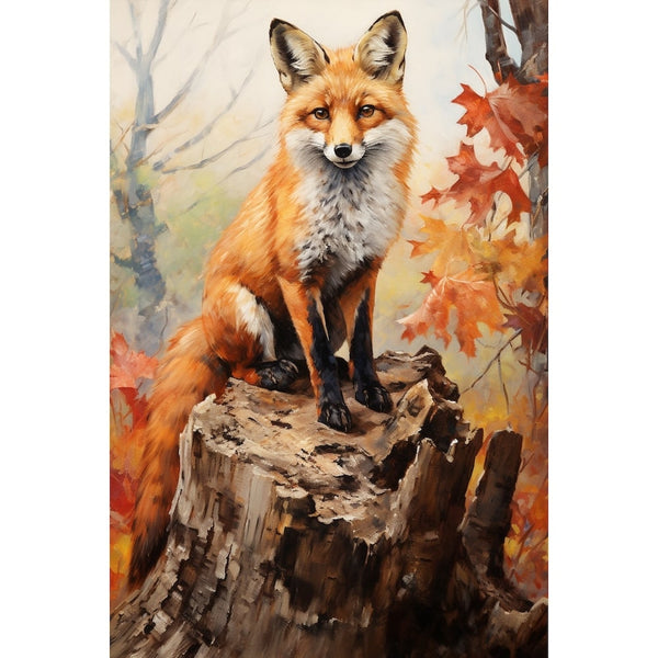 Peinture de Renard, art mural décoration nature