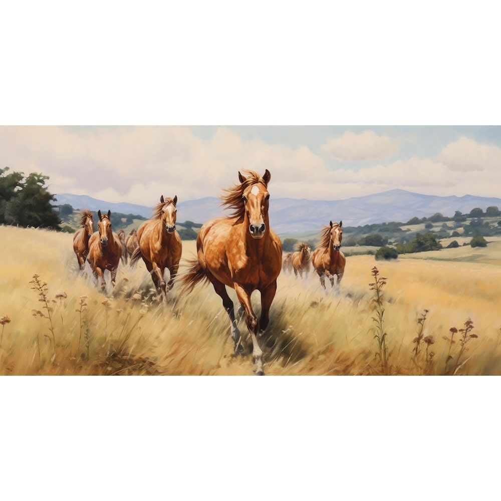 peinture sur toile de chevaux