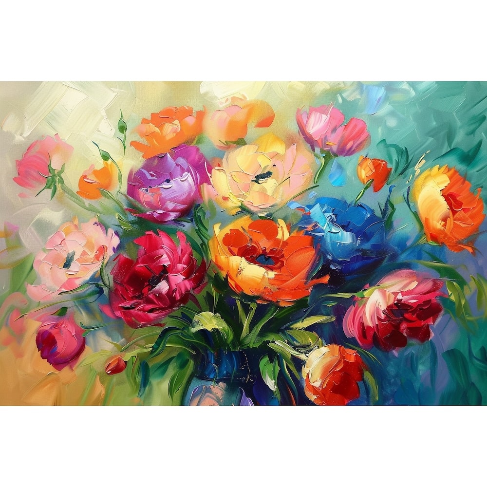 Peinture Fleurs sur Toile, art mural décoration nature