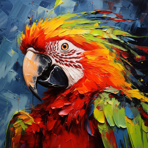 peinture sur toile perroquet
