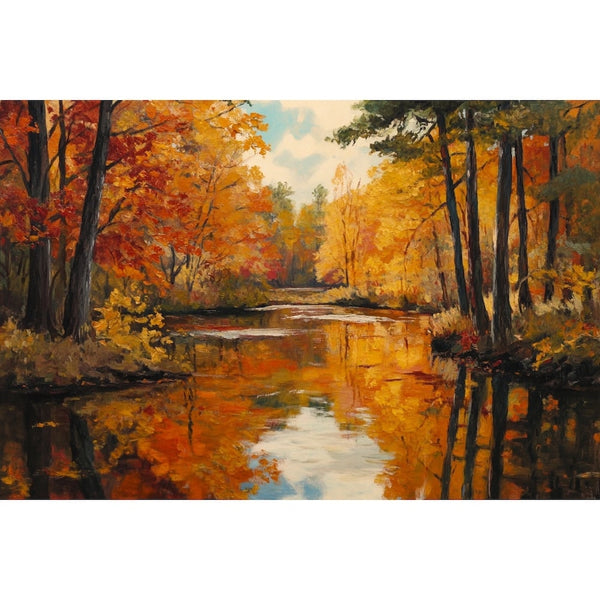 Tableau Peinture Automne, art mural décoration nature