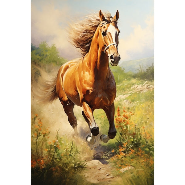 Tableau Peinture Cheval, art mural décoration nature