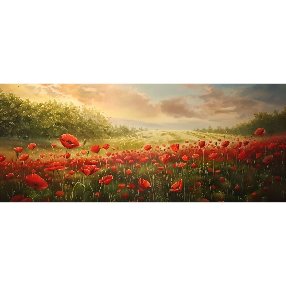 peinture triptyque coquelicot