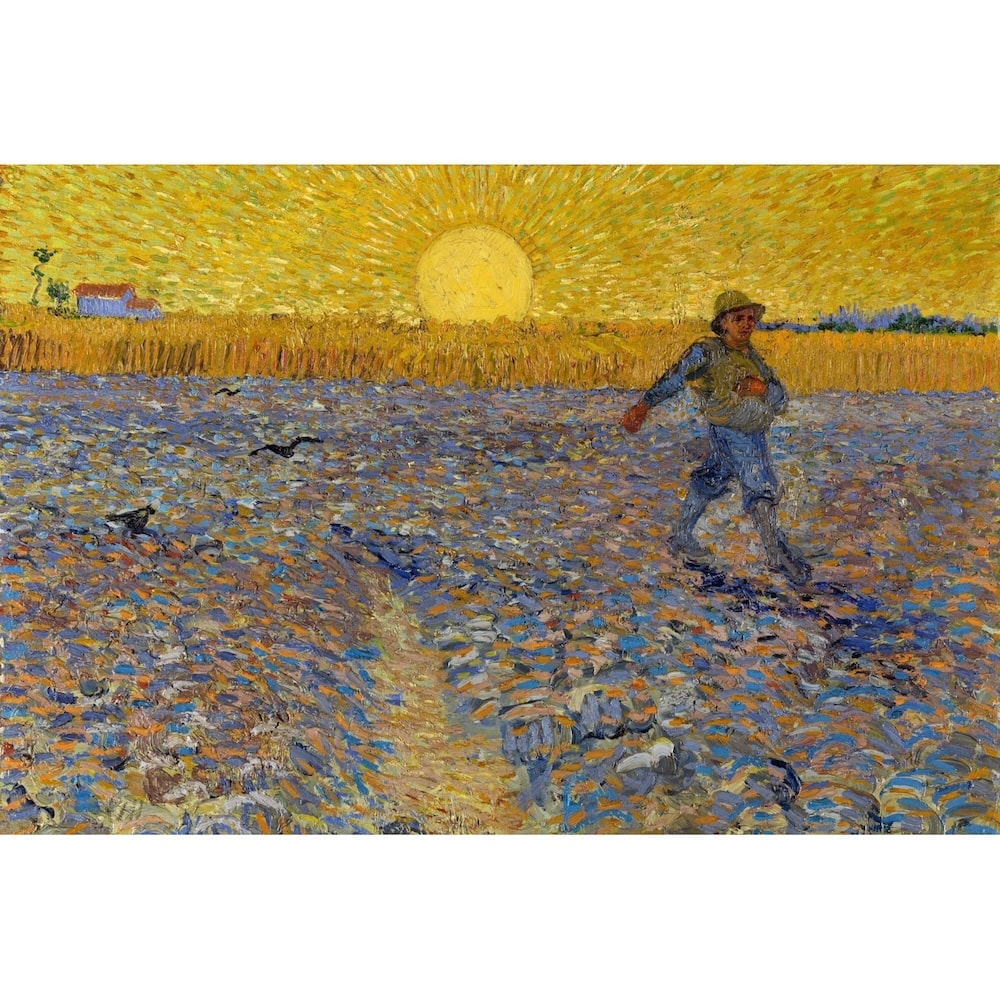 Peinture Soleil Van Gogh, art mural décoration nature