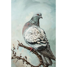 Peinture Pigeon, art mural décoration nature, vue 2