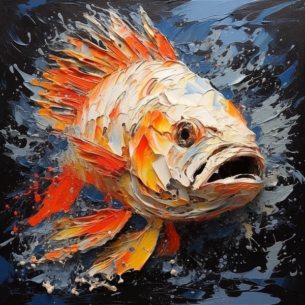 Peinture Tête de Poisson, art mural décoration nature