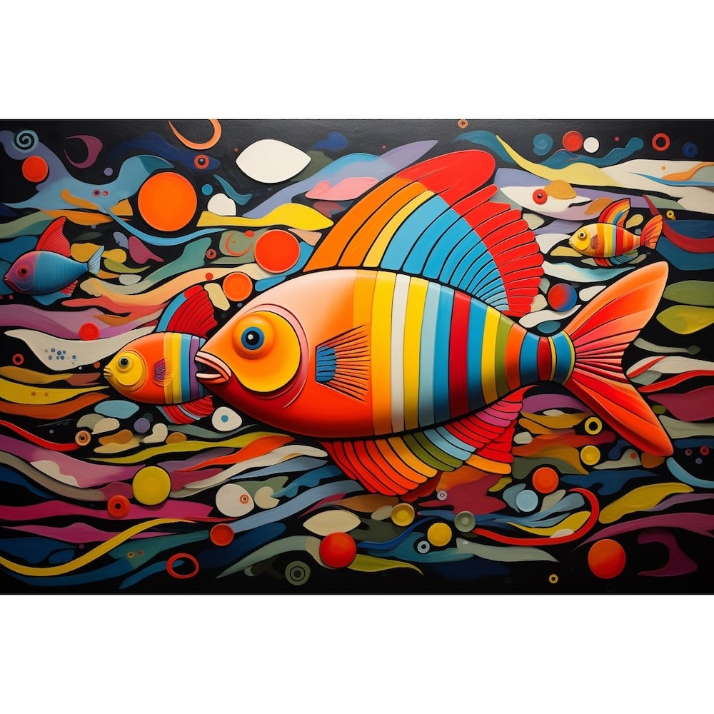 poisson peinture abstraite