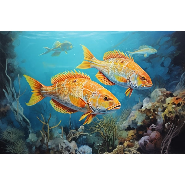 Peinture Poissons, art mural décoration nature