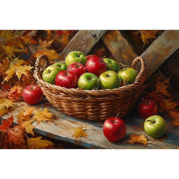 Tableau Panier de Pommes, art mural décoration nature