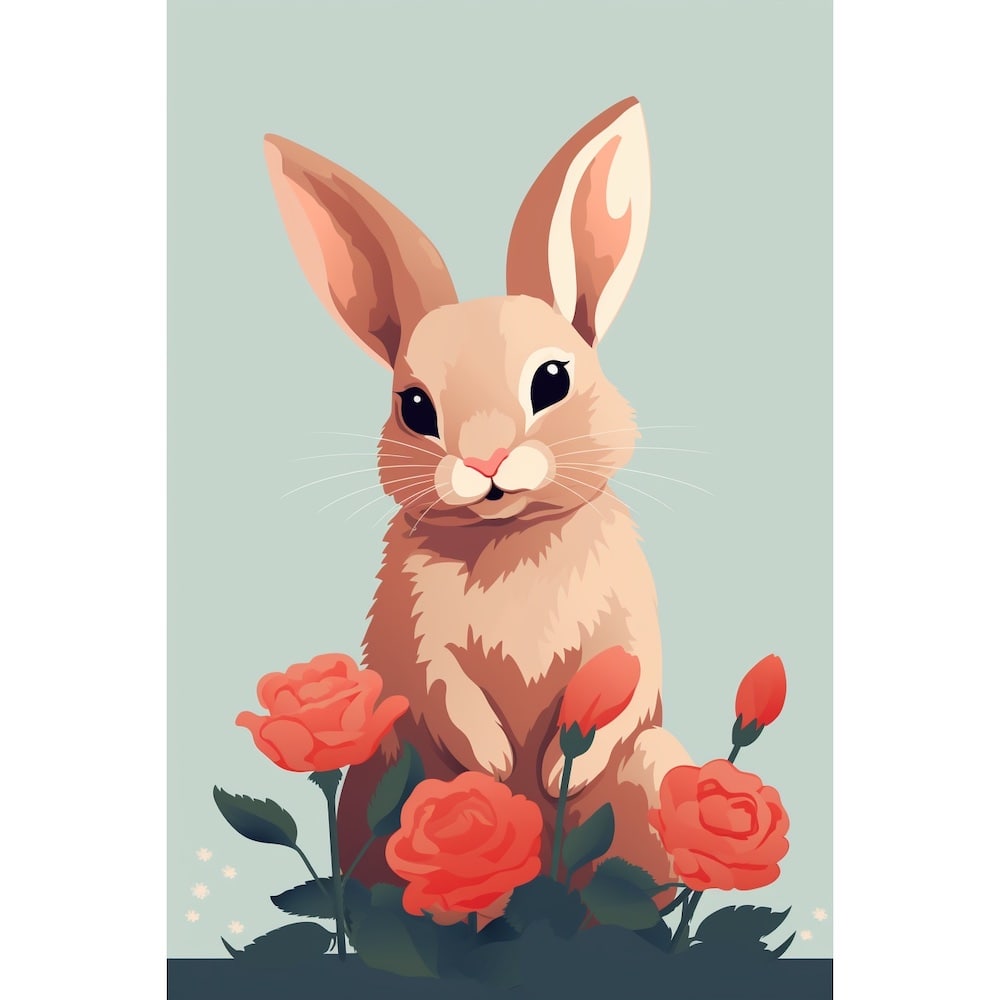 Tableau Poster Lapin, art mural décoration nature