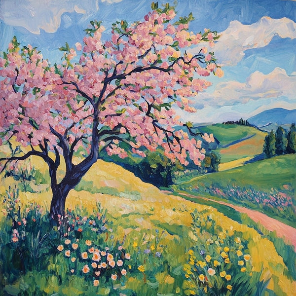 Peinture Printemps, art mural décoration nature