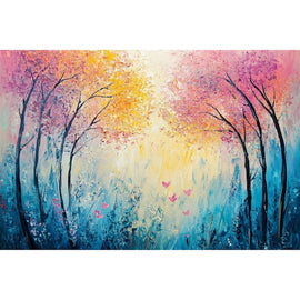 Peinture Abstraite Printemps, art mural décoration nature