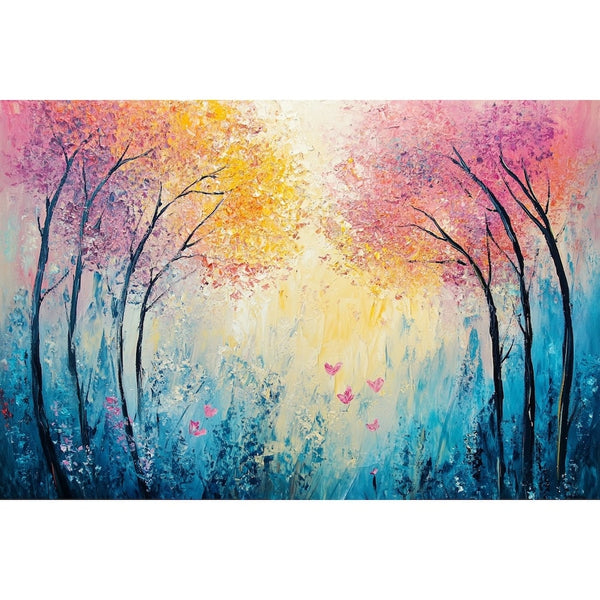 Peinture Abstraite Printemps, art mural décoration nature