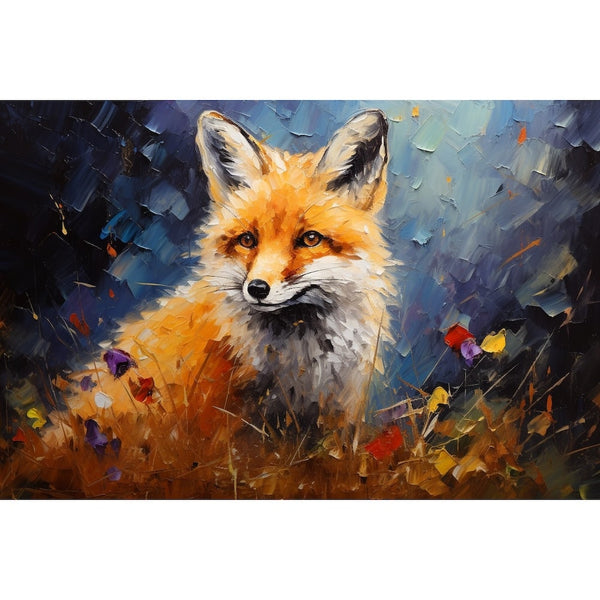 Peinture Renard Impressionniste, art mural décoration nature