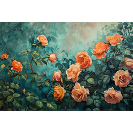Peinture Rosier, art mural décoration nature