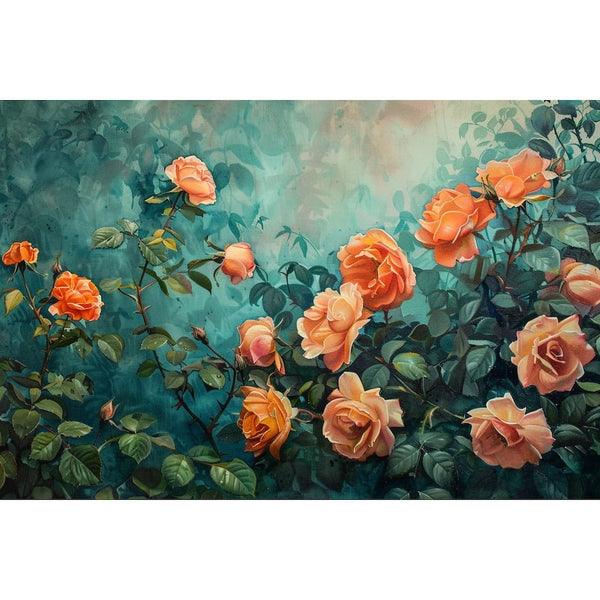 Peinture Rosier, art mural décoration nature