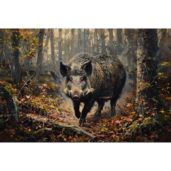 Peinture Sanglier, art mural décoration nature