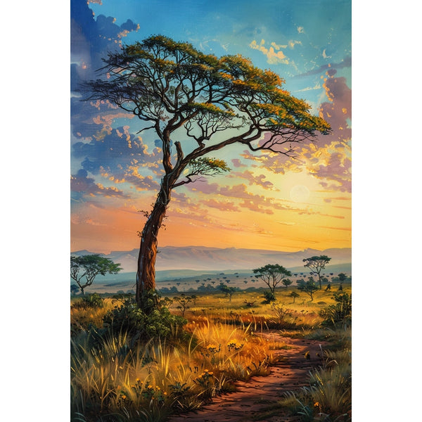Peinture Savane, art mural décoration nature, vue 2