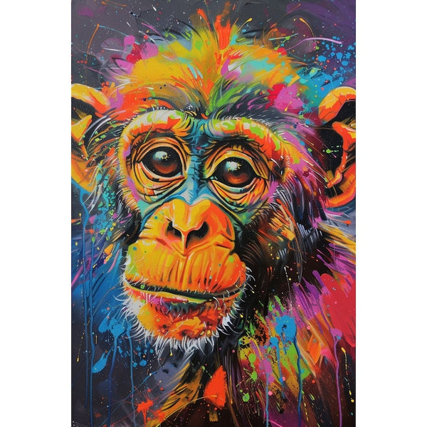 Peinture Singe Couleur, art mural décoration nature