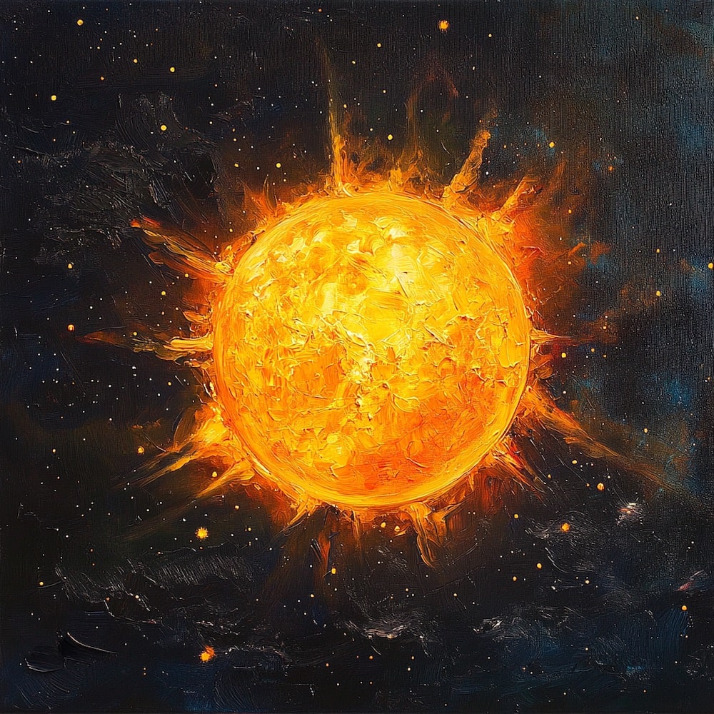 Peinture Soleil Art, art mural décoration nature