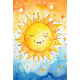 Peinture Soleil Maternelle, art mural décoration nature