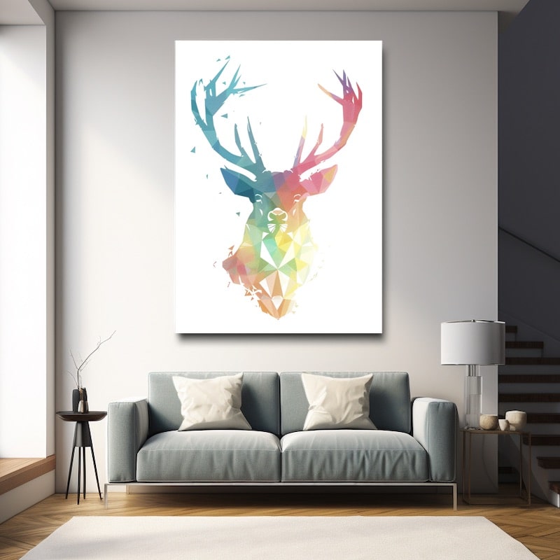 Tableau Cerf Style Scandinave