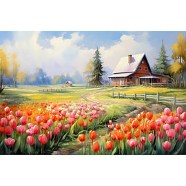 Tableau Peinture de Tulipes, art mural décoration nature