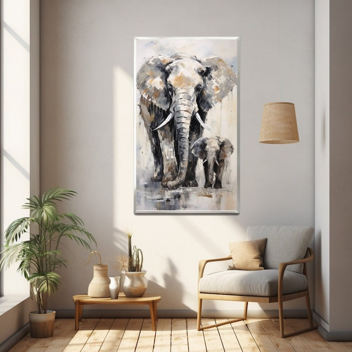 Tableau Éléphant Style Scandinave, art mural décoration nature