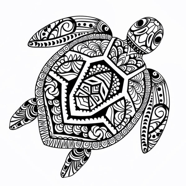 Tableau Tortue Ethnique, art mural décoration nature
