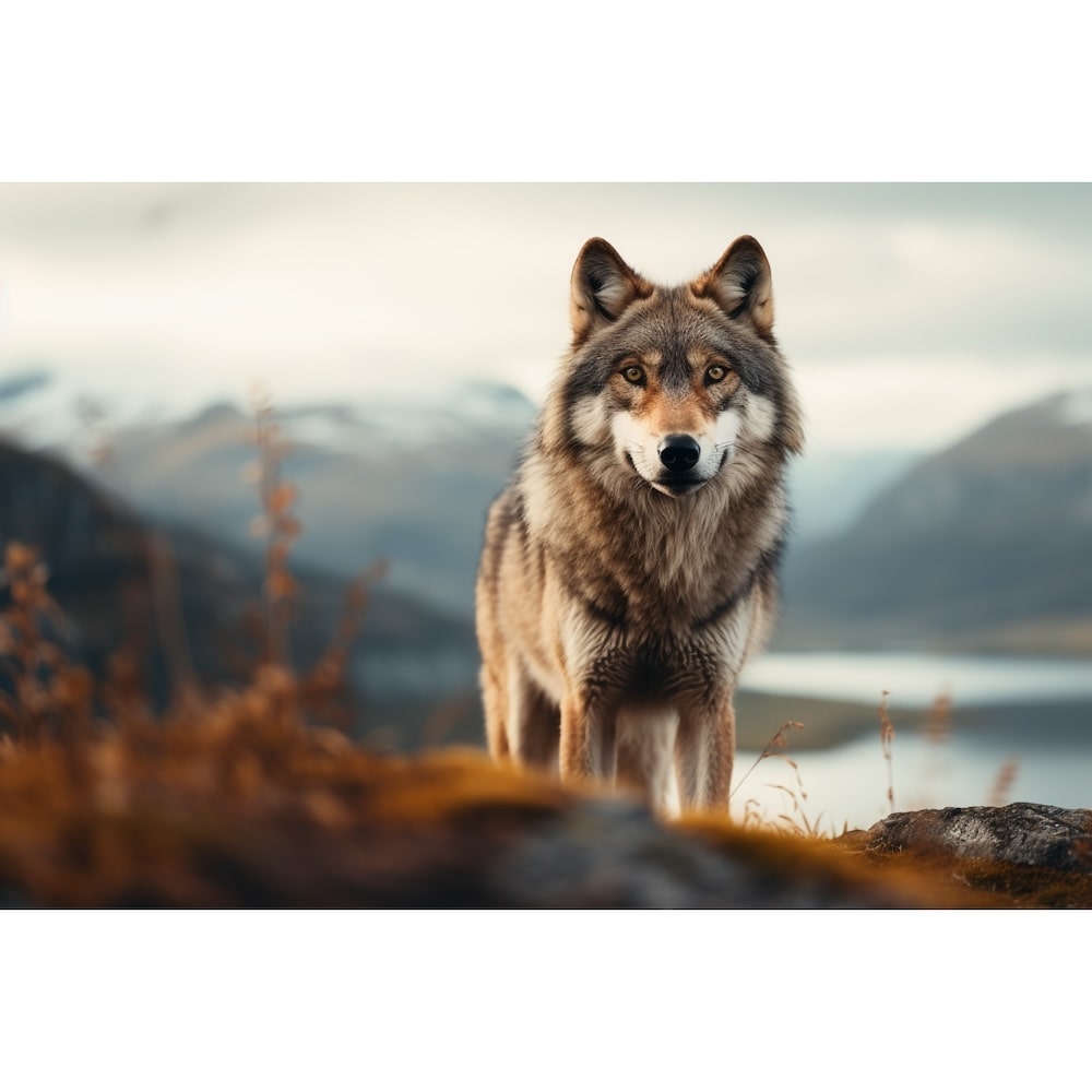 tableau toile scandinave loup