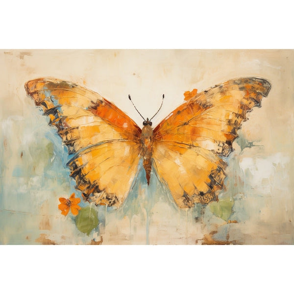 Tableau Vintage Papillon, art mural décoration nature